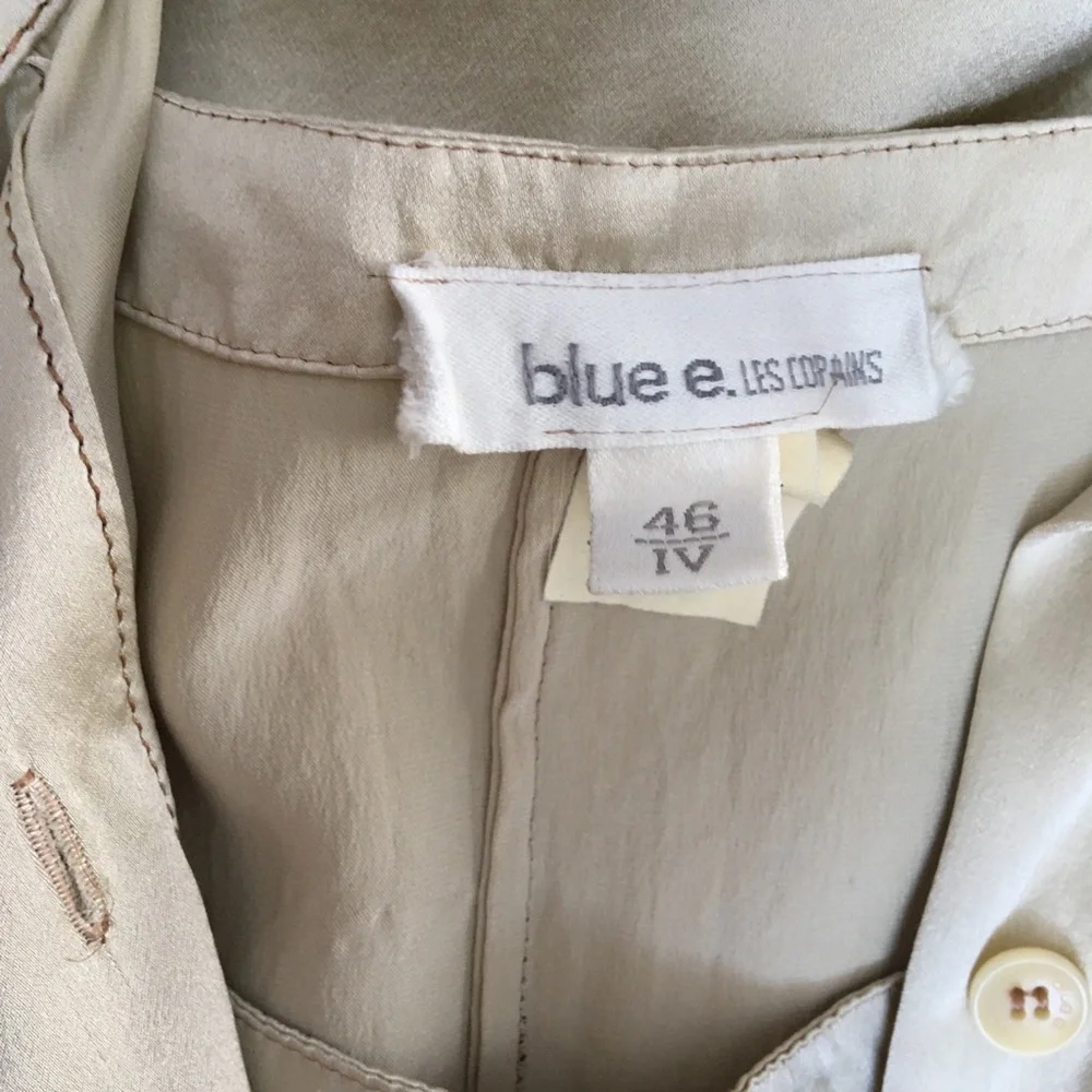 Blue Les Copains Champagne Silk Gown and Coat - Picture 8 of 13